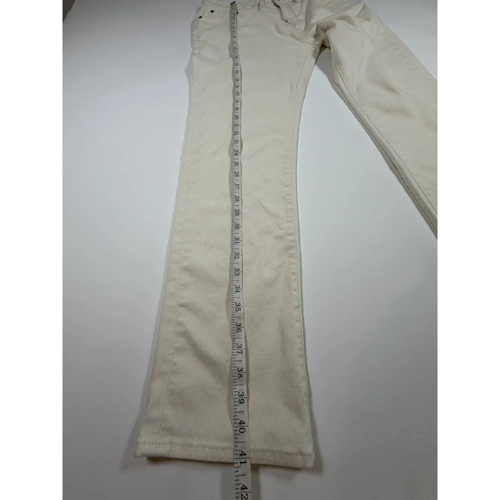 Banana Republic Premium Performance Jeans Mens 33x32 White Straight Leg Stretch